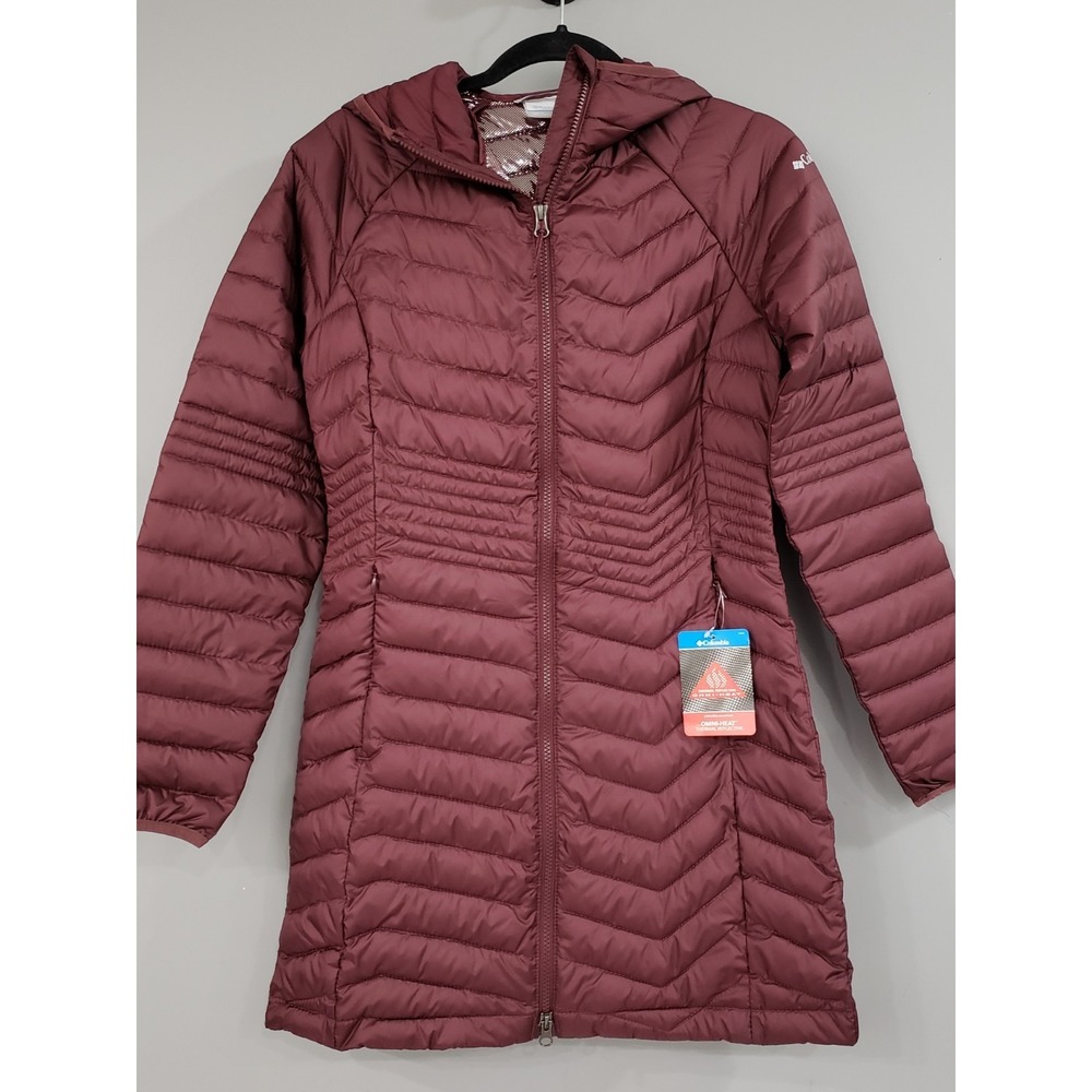 NEW SIZE SMALL Columbia Women's Powder Lite Mid Jacket Purple parka puffer long